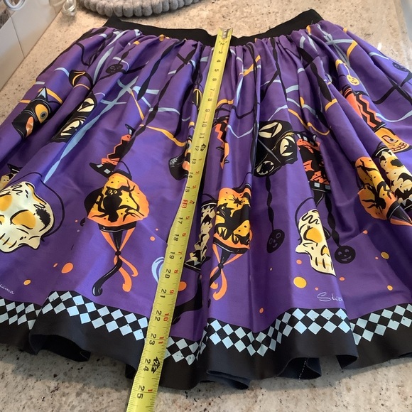 Pinup Couture Halloween Pumpkin Skirt Size XL Purple Black - Picture 8 of 11